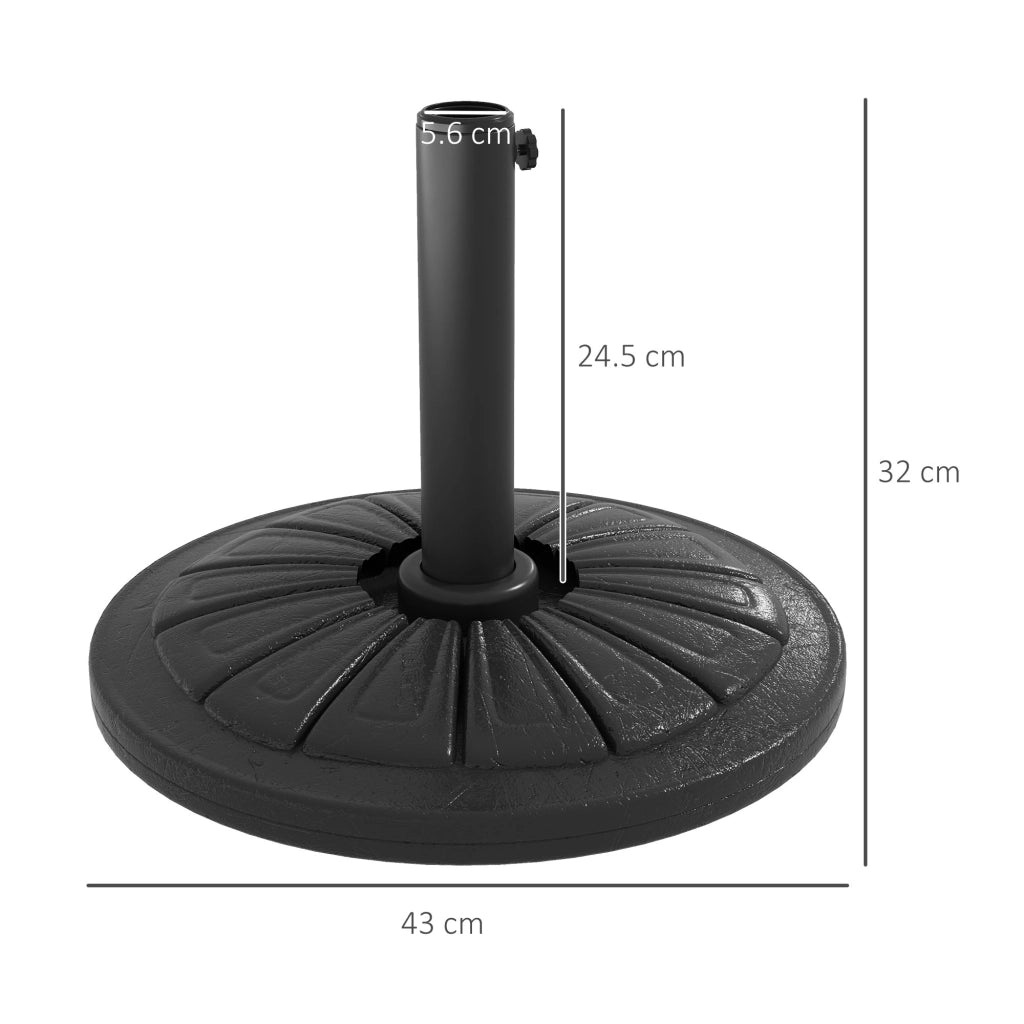 Base per Ombrellone Rotonda in Cemento ¨C Minimal ¨C ?43cm, Nero