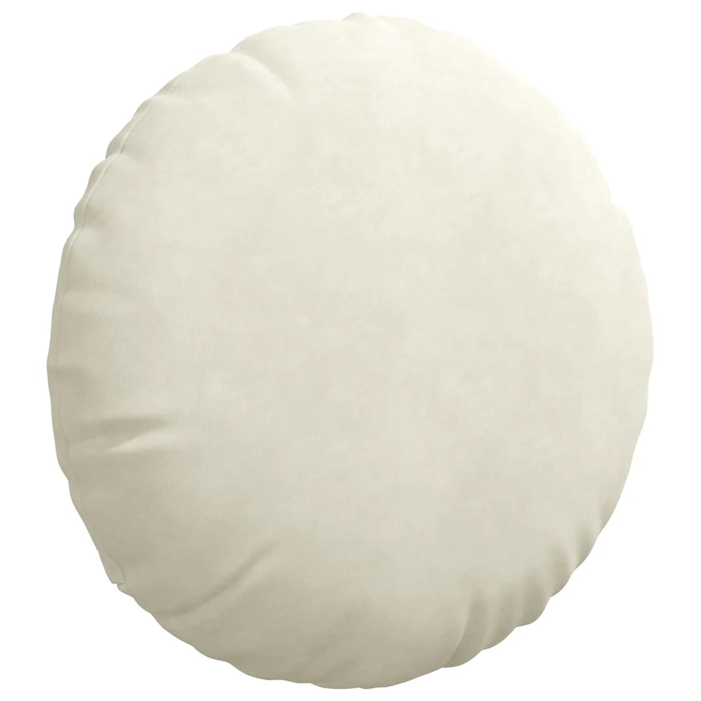Cuscini per Seduta 2 pcs Crema Ø50 x 19 cm Velluto 42014183
