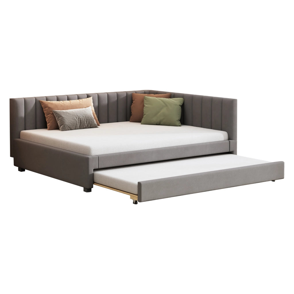 LETTO Divano letto estraibile 140x200 cm in velluto grigio