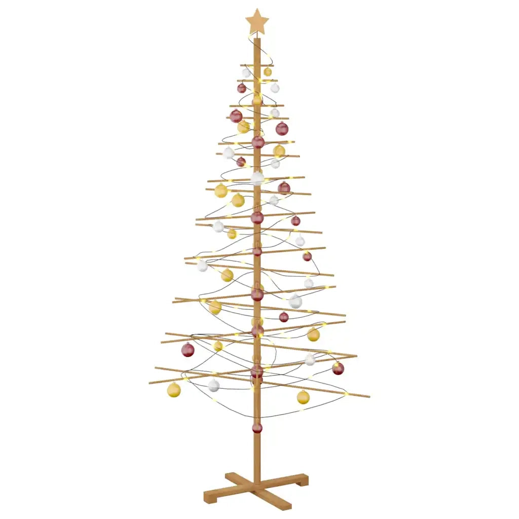 Albero di Natale in legno con supporto Marrone 210 cm Bambù 42018053