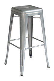 Sgabello Impilabile Lamiera  4 Pz Colore: Silver
