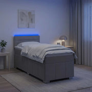 Letto box spring con materasso Grigio Chiaro 90 x 200 cm 3452579