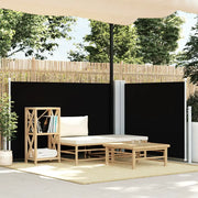 Tenda da Sole Laterale Retrattile Nera 120x1000 cm 48478