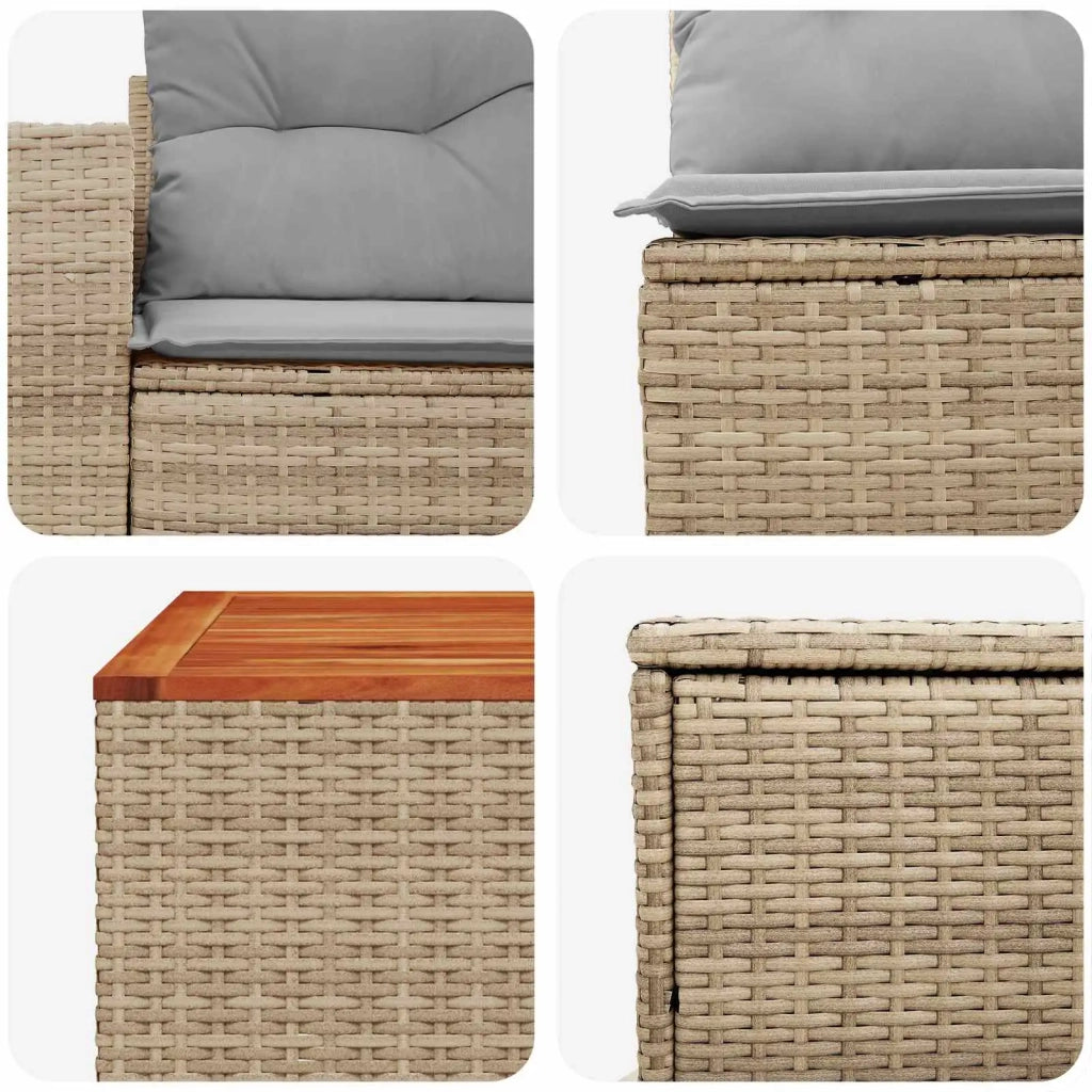 Set di divani 6 pz Beige e Grigio Chiaro 3447579