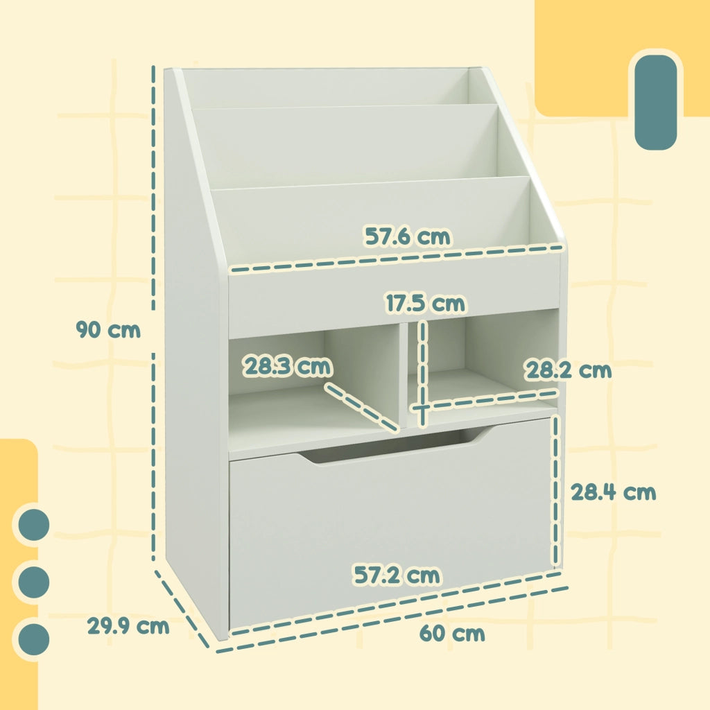 Libreria per Bambini con Ripiani e Cassetto ¨C Minimal ¨C Verde 60x30x90