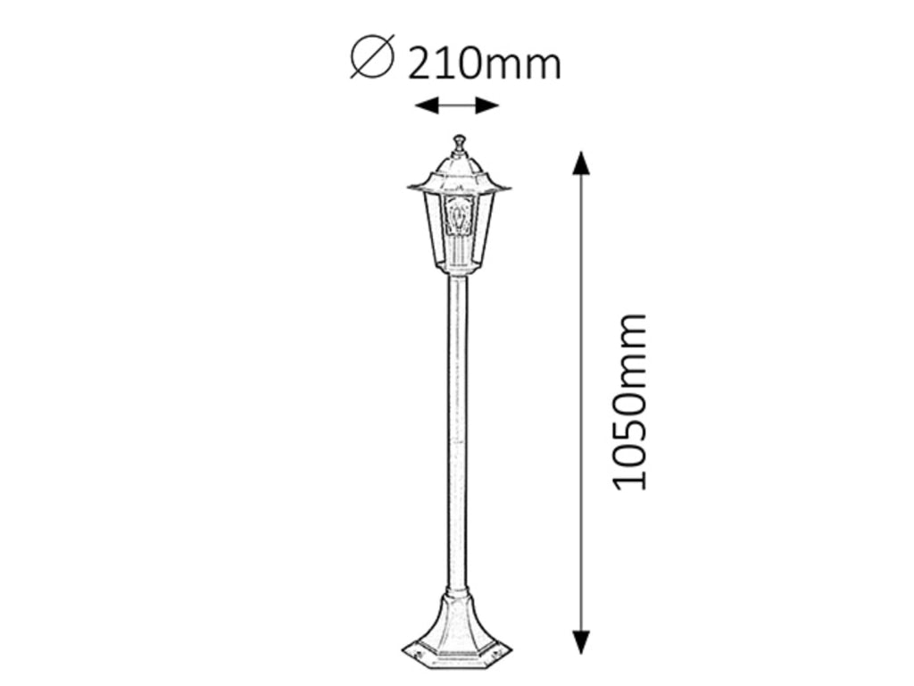 Lampada da giardino Velence nera E27 105cm Rabalux