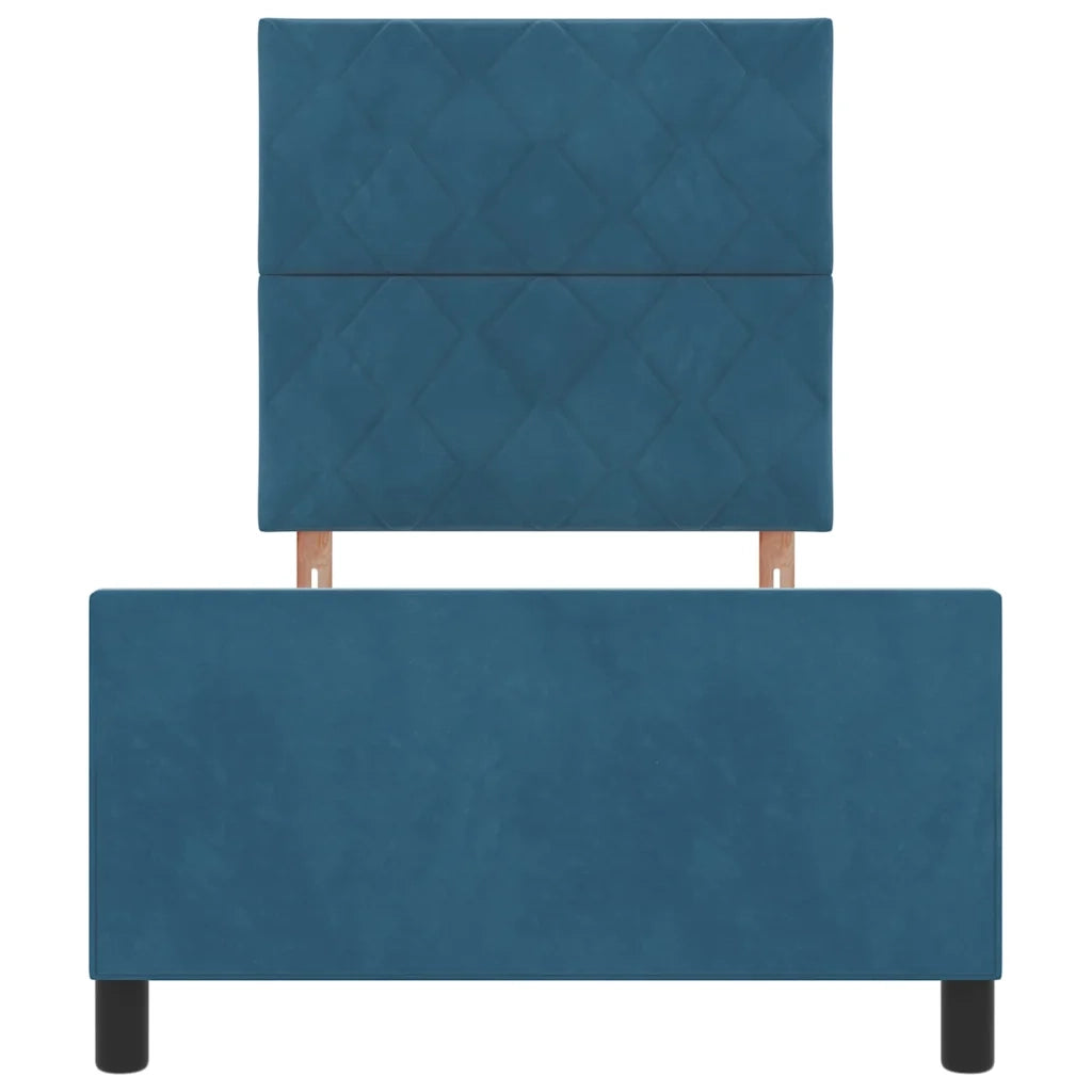 Letto a molle con testiera Blu Scuro 90 x 190 cm Velluto 3344979