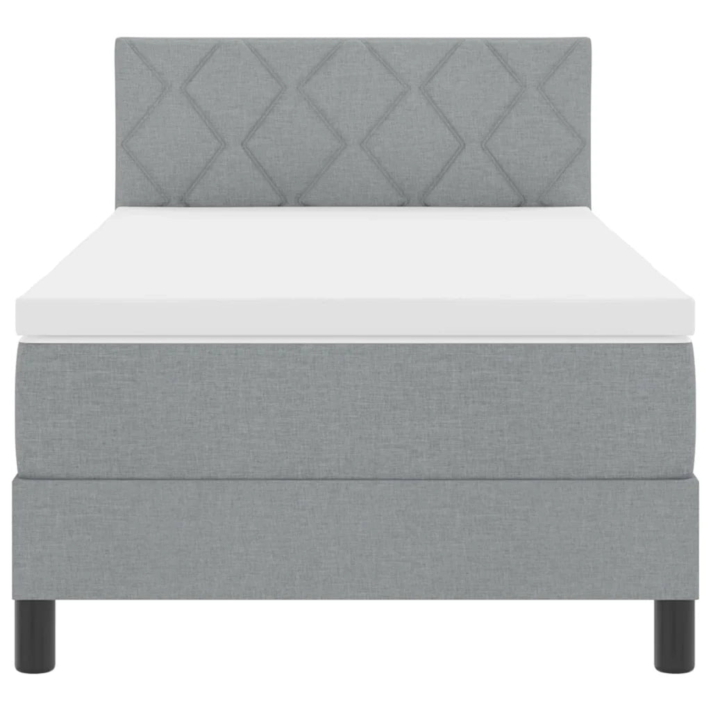 Letto a molle con testiera Grigio chiaro 90 x 200 cm Tessuto 3338734