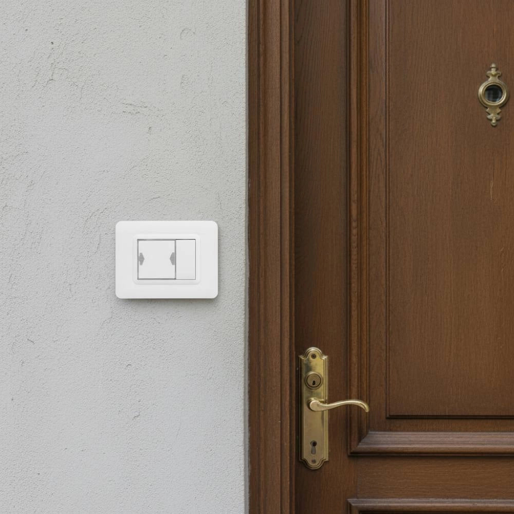 Pulsante ave domus s44 10a bianco con targhetta illuminabile