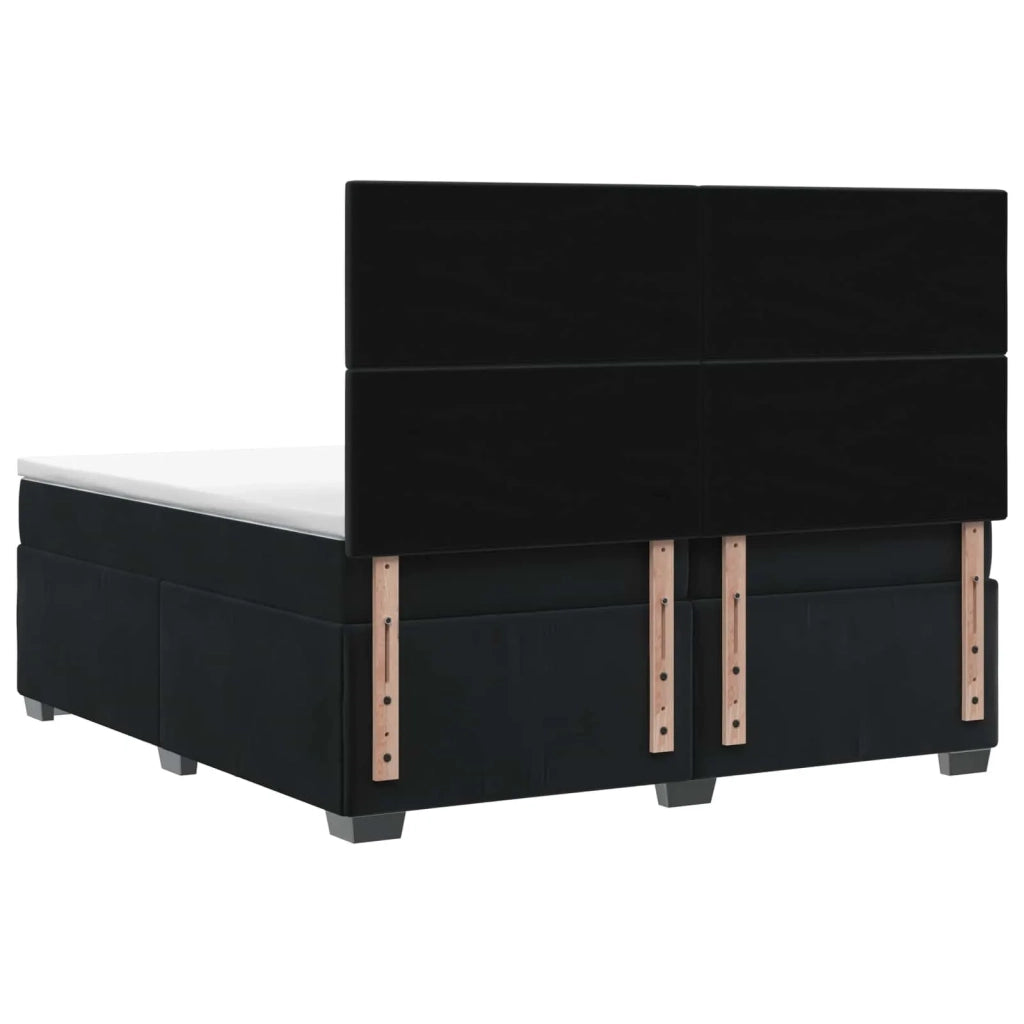 Letto box spring con materasso Nero 200 x 200 cm Velluto 3455176