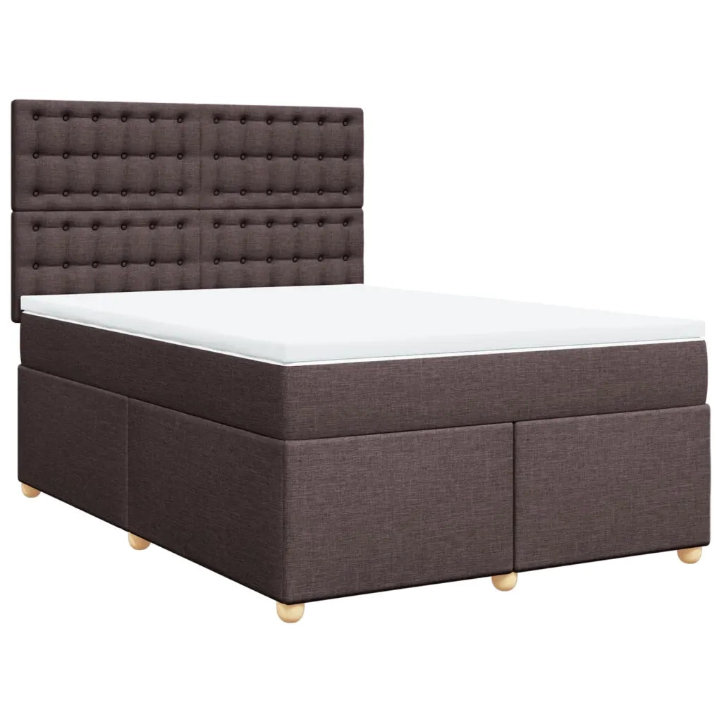 Giroletto a Molle con Materasso Marrone Scuro 140x190cm Tessuto 3293592