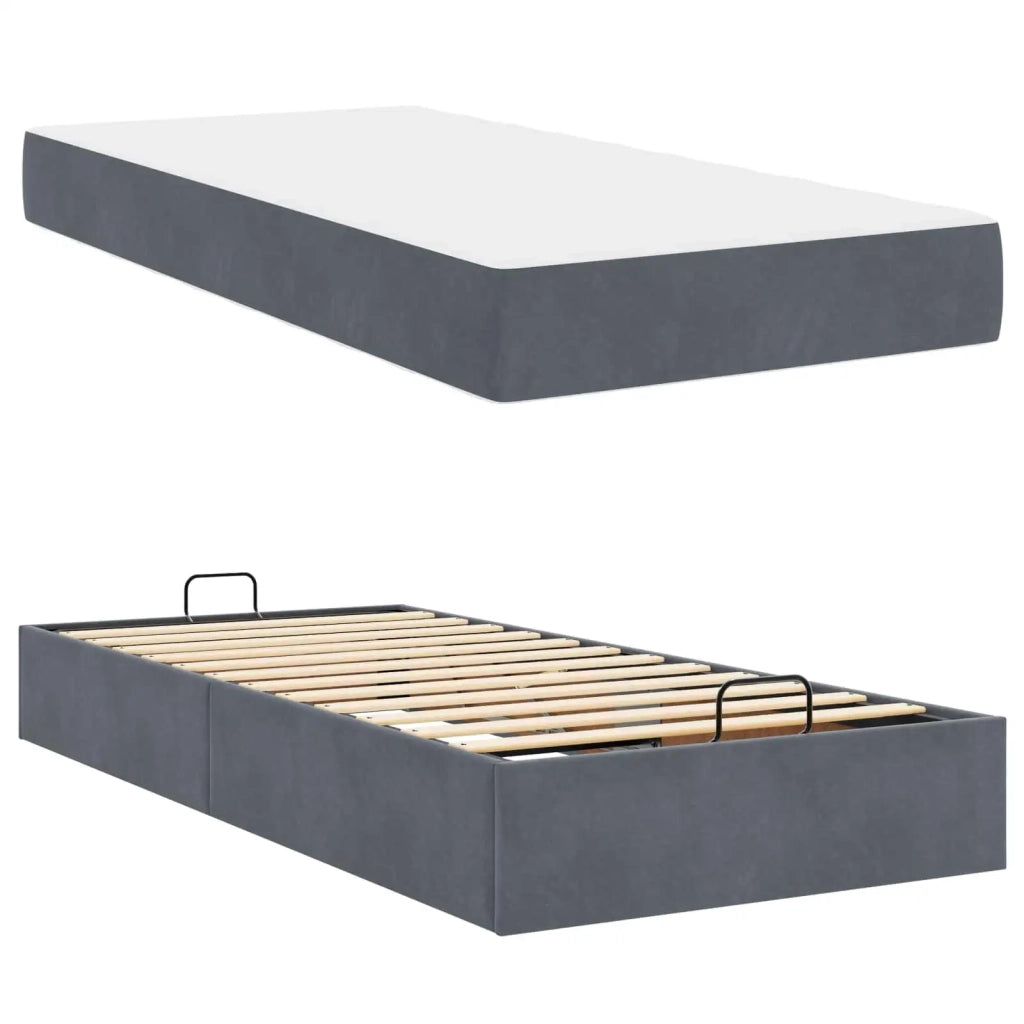 Struttura letto con materasso 2 pcs-Giroletto Grigio Sfumato Velluto 479113