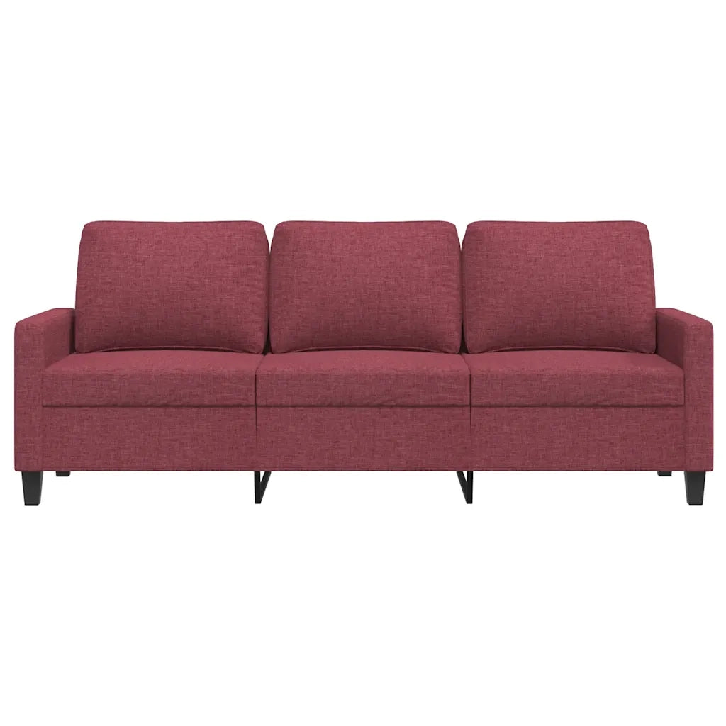 Divano a 3 Posti Rosso Vino 180 cm in Tessuto 359177