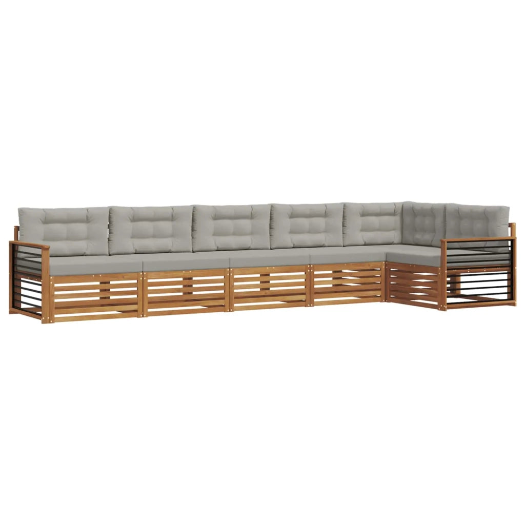 Set di divani da esterno 6 pcs Grigio Naturale e Chiaro 3373551