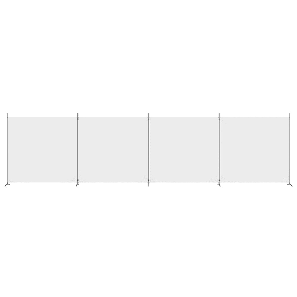 Divisorio Ambienti | Divider per stanze | Paravento a 4 Pannelli Bianco 698x180 cm Tessuto