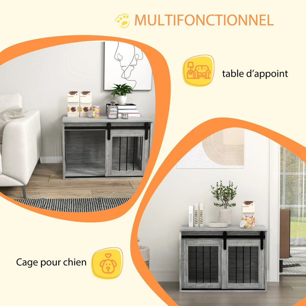 Gabbia trasportino per cani animali domestici ¨C Minimal ¨C effetto legno 80x54x57 cm