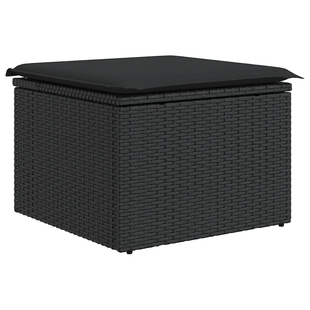 Set Divani da Giardino con Cuscini 7pz Nero Polyrattan 3326186