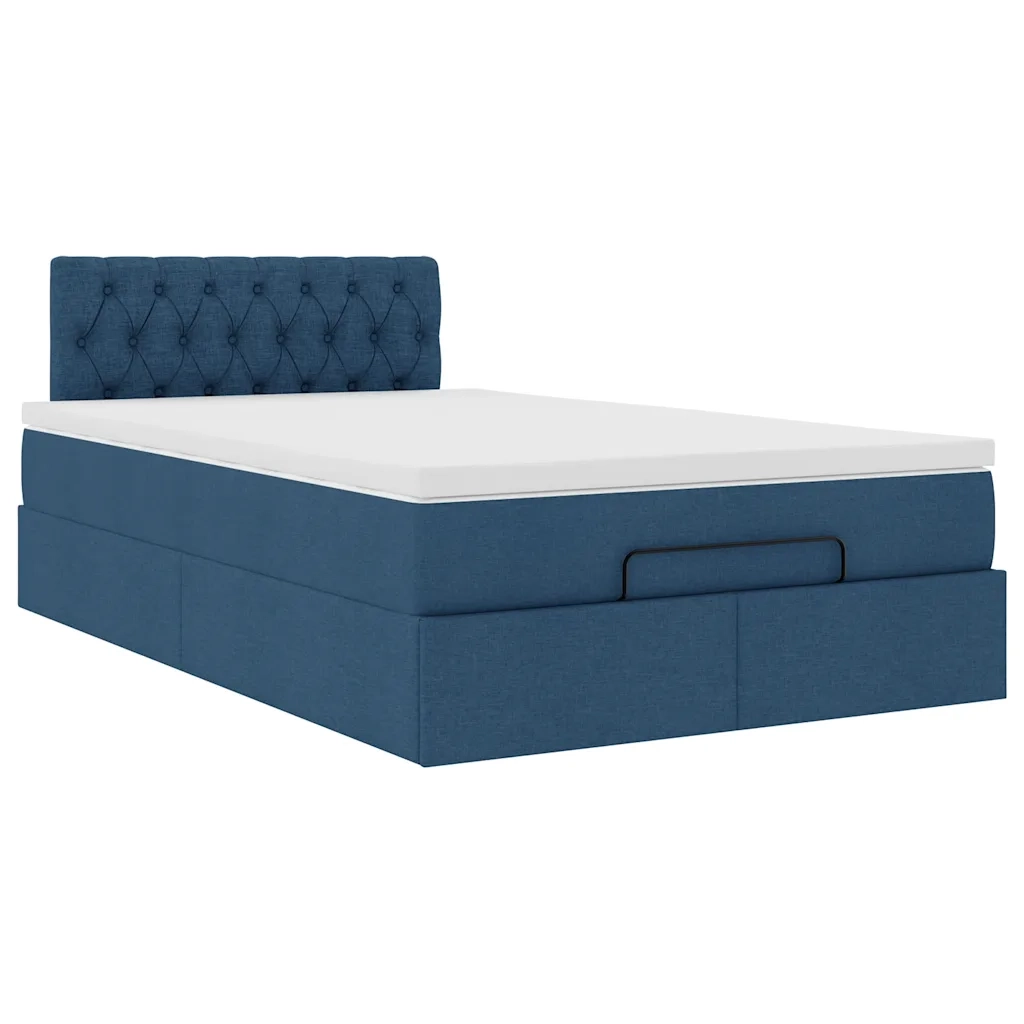 Pouf Letto con Materasso e LED Blu 120x190cm in Tessuto 3312380