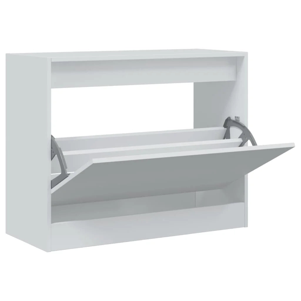 Scarpiera mobile contenitore per scarpe mobile per ingresso/corridoio/soggiorno 80 x 34 x 63 cm legno ingegnerizzato bianco 02_0021506