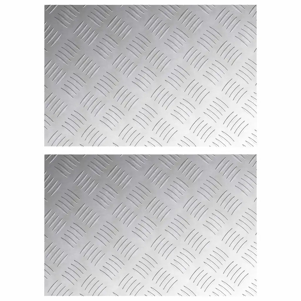 Gradini per Scale 2 pz | Tappetini per scale autoadesivi Argento 60 x 40 cm Alluminio