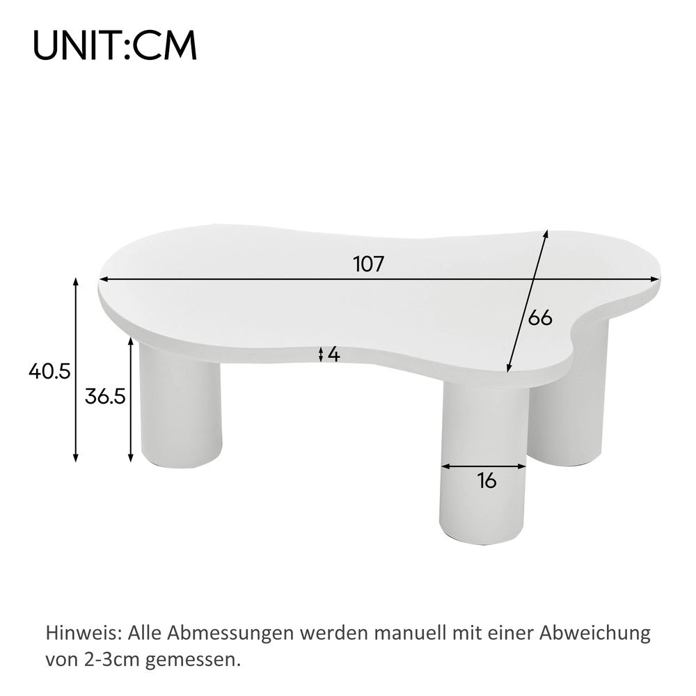 Tavolino da Caff¨¨ Forma Nuvola ¨C MINIMAL ¨C MDF e PVC, 107x66x40.5 cm