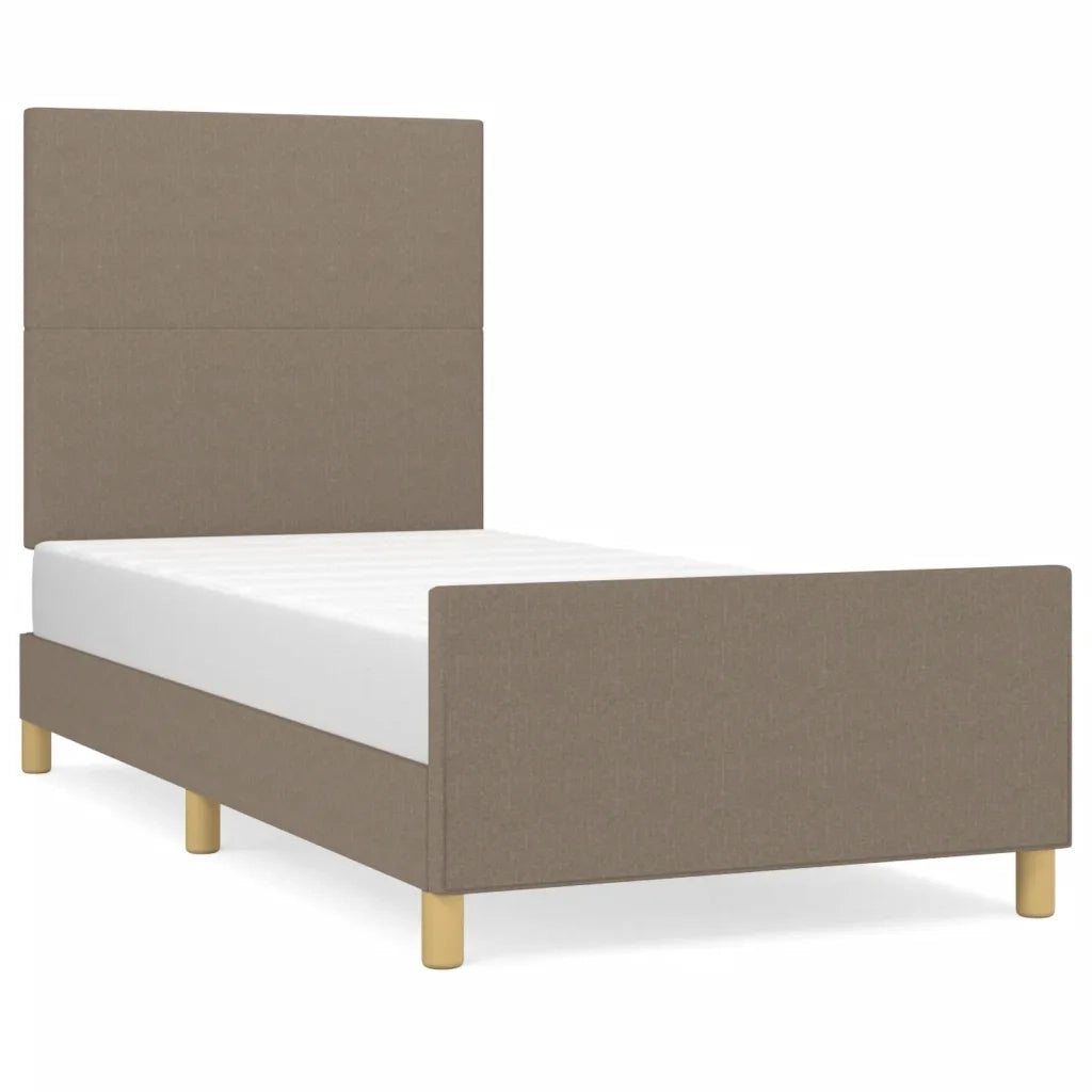 Letto singolo | Letto per adulti | Giroletto senza Materasso Tortora 90x200 cm Tessuto