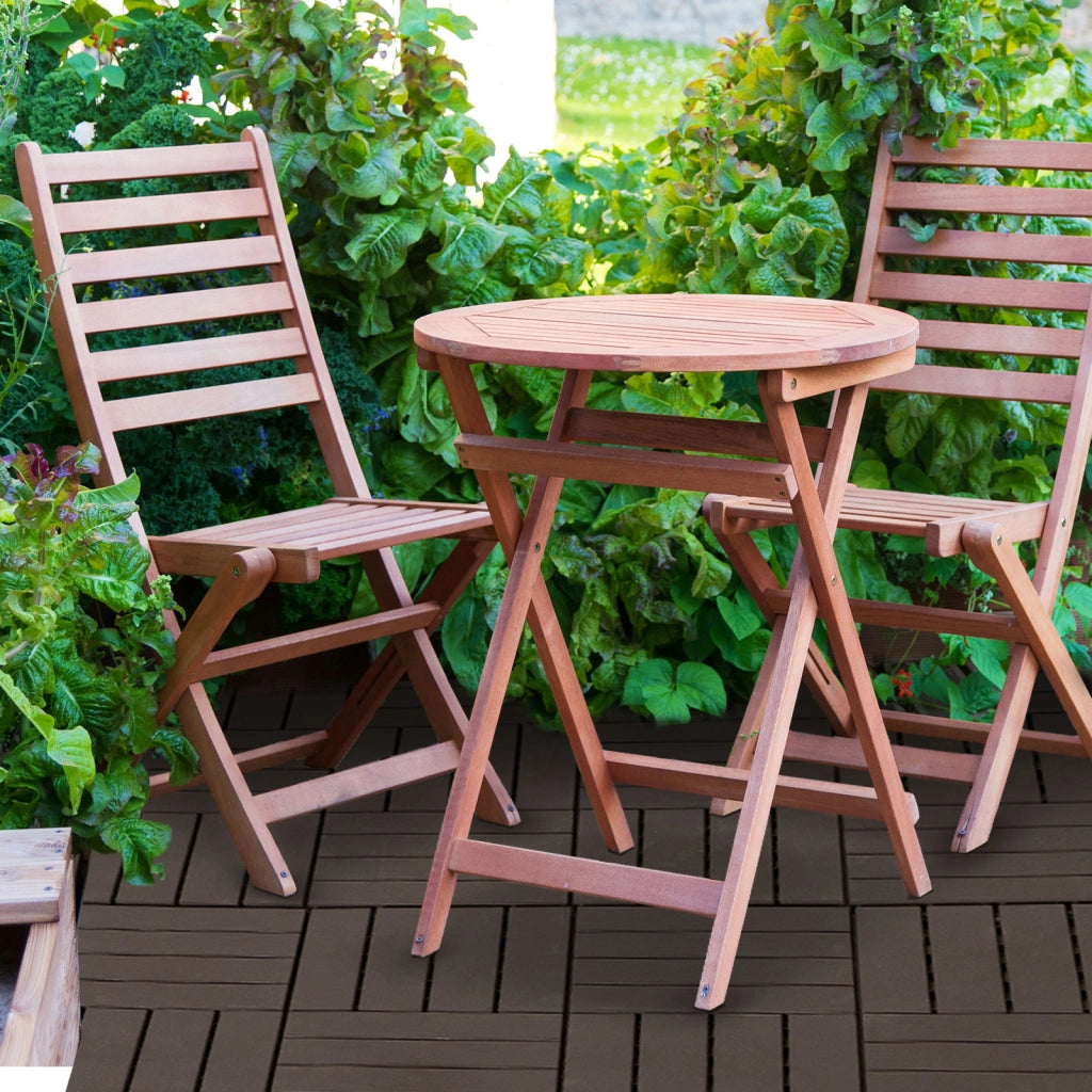 Set 9 Mattonelle a Incastro per Terrazzo ¨C Minimal ¨C Marrone 30x30x2cm