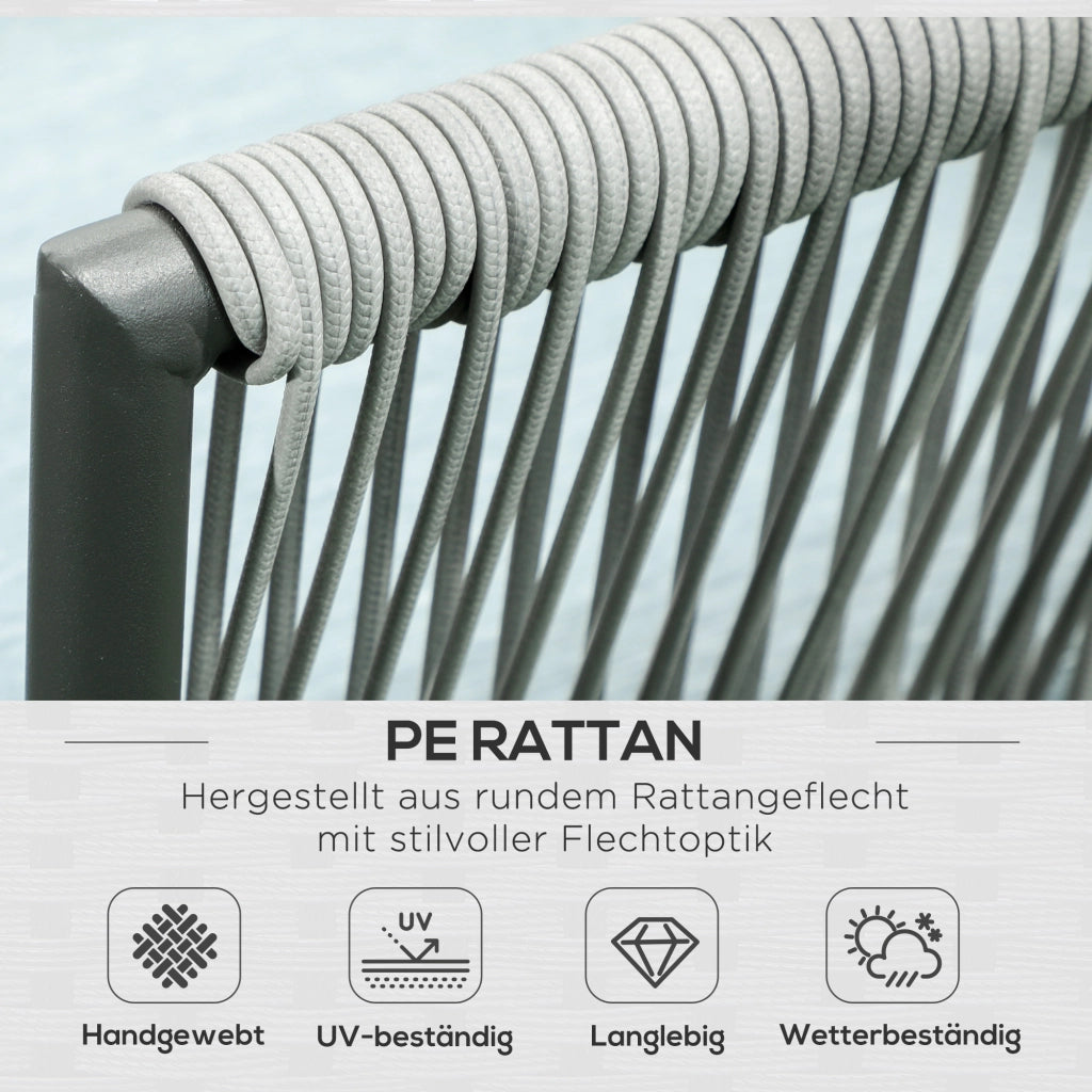 Set Giardino Polyrattan 4 Posti con Cuscini ¨C Minimal ¨C Grigio