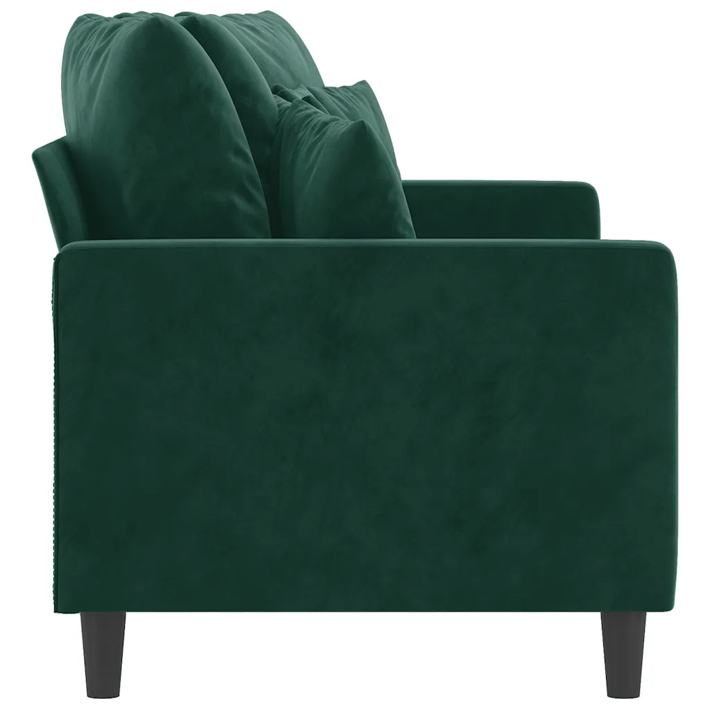 Divano a 2 Posti Verde Scuro 140 cm in Velluto 359305