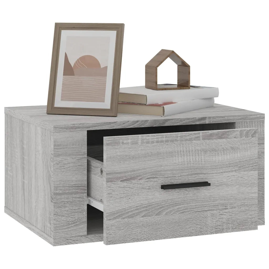 Comodino | Armadio da Notte | Mobiletto da notte a Muro Grigio Sonoma 50x36x25 cm