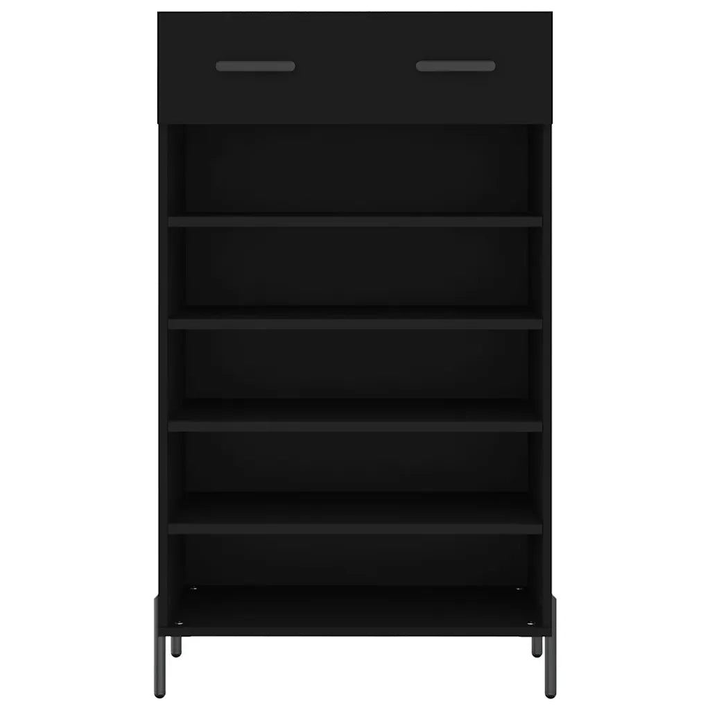 Scarpiera | Mobile per scarpe Nera 60x35x105 cm in Legno Multistrato