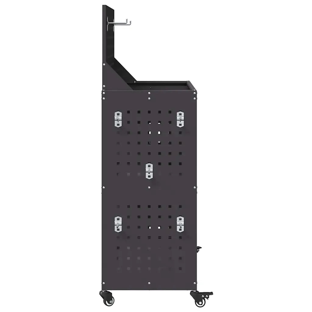 Carrello per Attrezzi con lo scaffale Nero 65 x 35 x 111 cm 874546