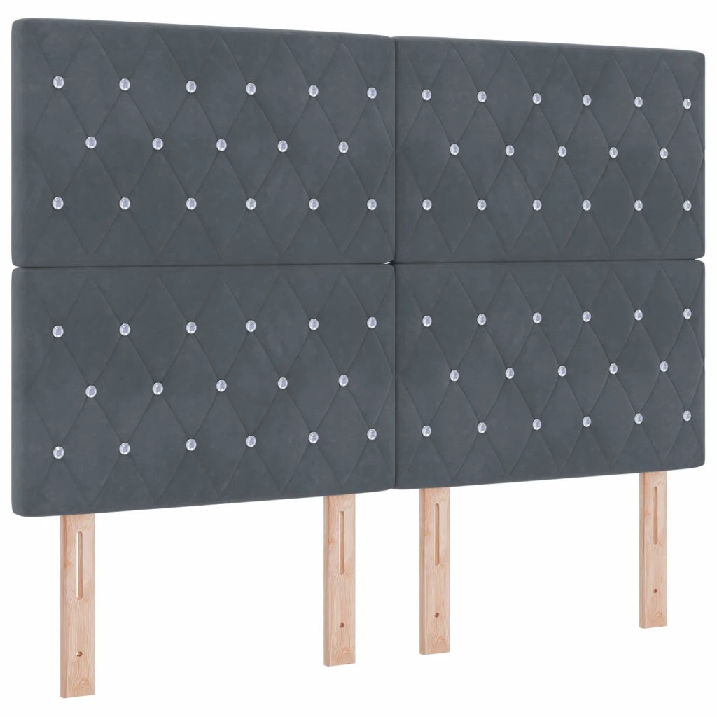 Letto box spring con materasso Grigio Scuro 140 x 190 cm 3453633