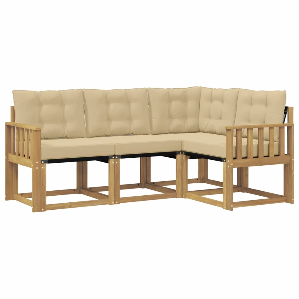 Set di divani da esterno con cuscino 4 pcs Bianco e Beige 3389427