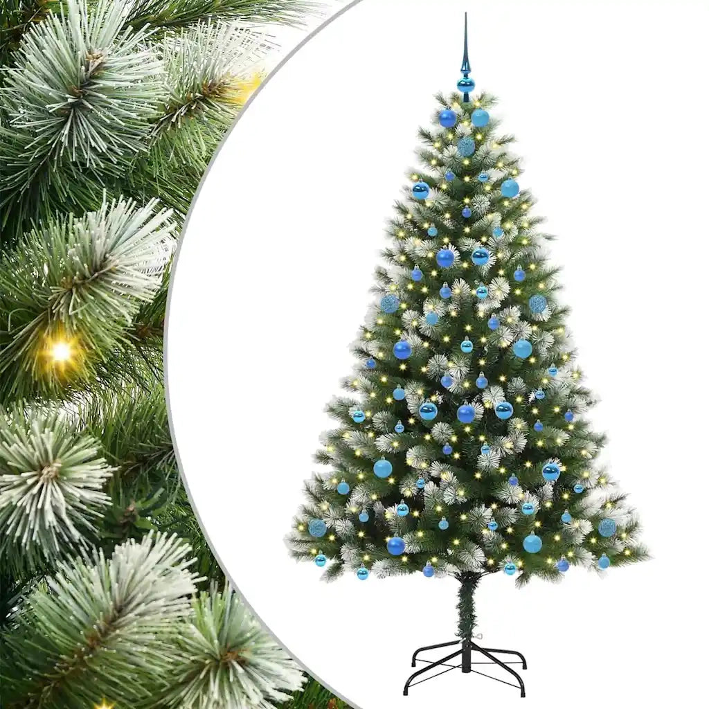 Albero di Natale artificiale a cerniera con neve fioccata 3395458