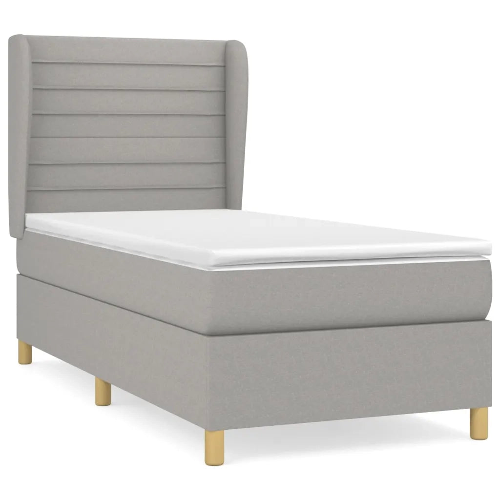 Giroletto a Molle con Materasso Grigio Chiaro100x200 cm Tessuto 3128581