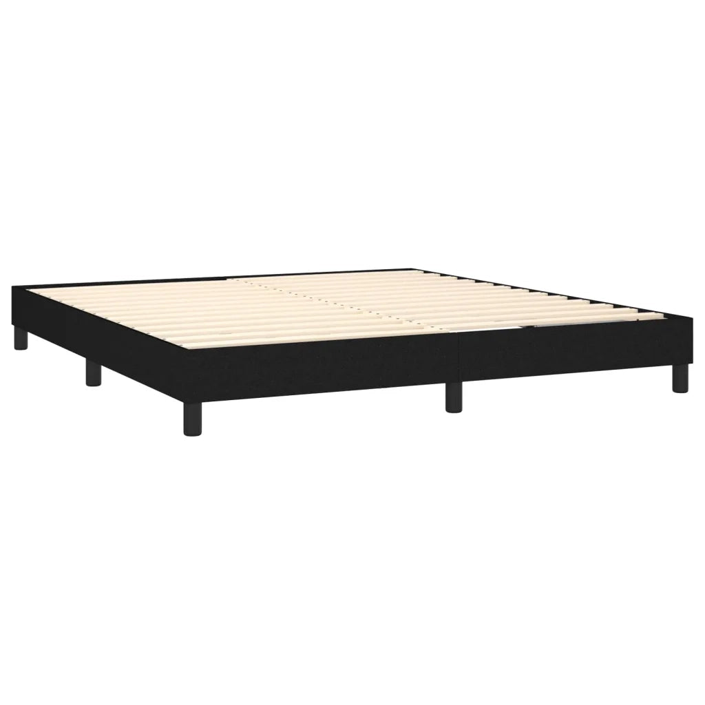 Letto a Molle con Materasso e LED Nero 180x200cm in Tessuto 3133015