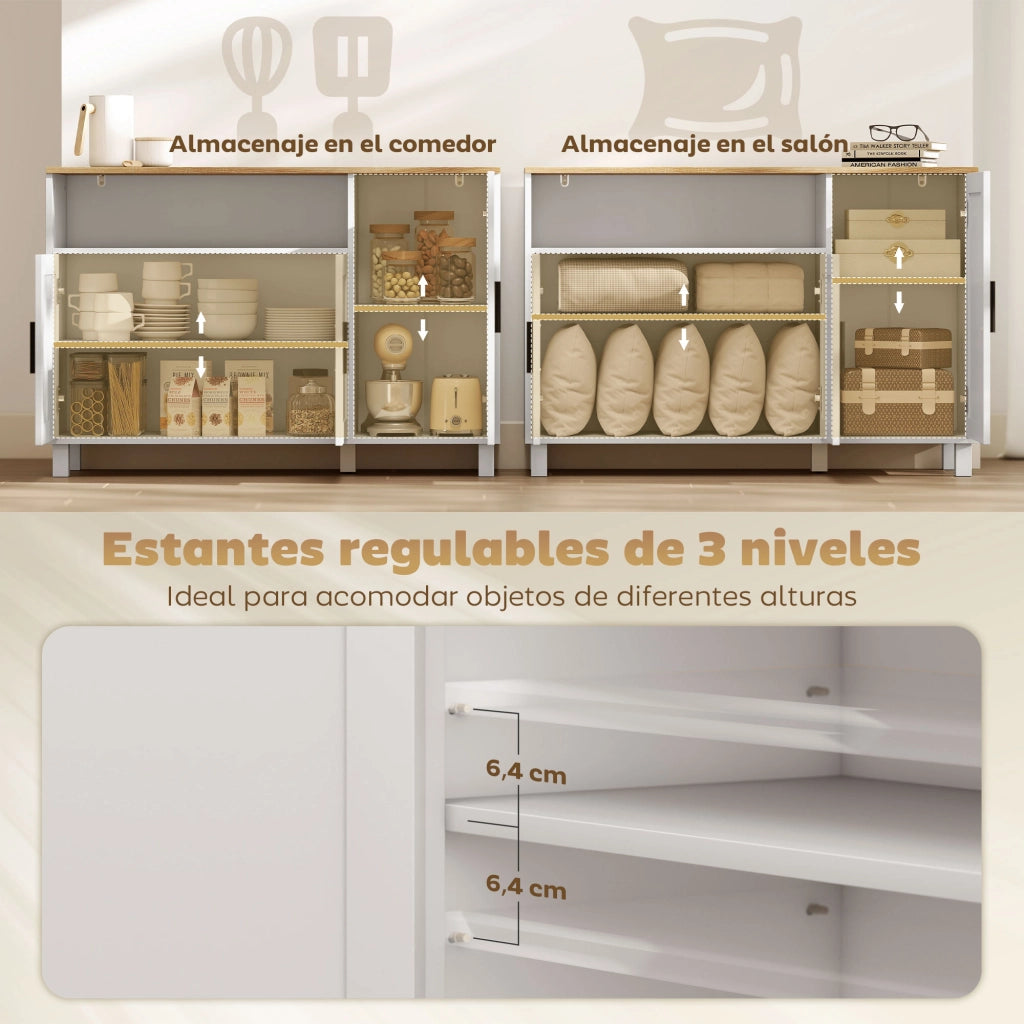 Armadio a 3 Ante con Ripiani Regolabili ¨C Minimal ¨C Bianco