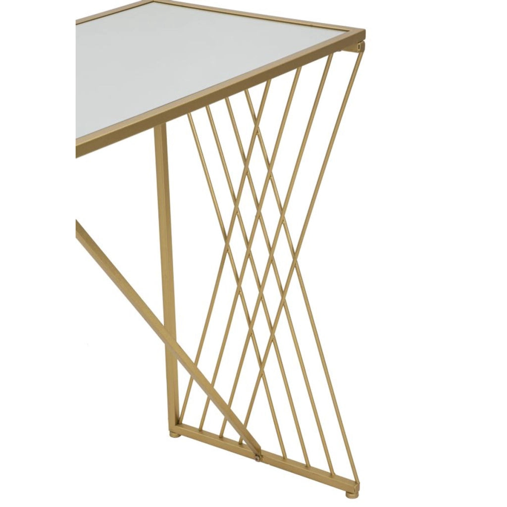 Tavolo Consolle VKH624, Oro, Metallo, 120x40x80 cm