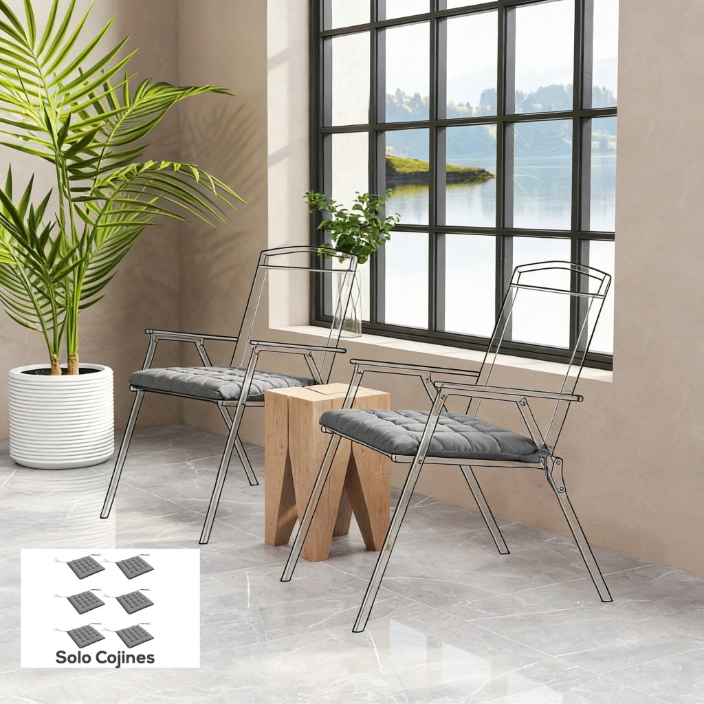 Cuscini per Sedie da Pranzo ¨C Minimal ¨C 6 Pezzi 40x40 cm Grigio