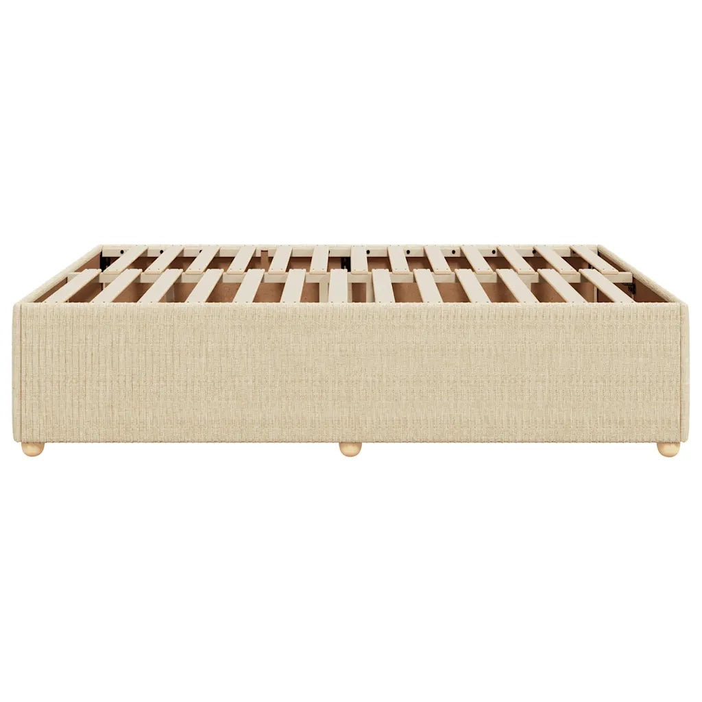 Letto matrimoniale | Letto per adulti | Giroletto senza Materasso Crema 160x200 cm in Tessuto