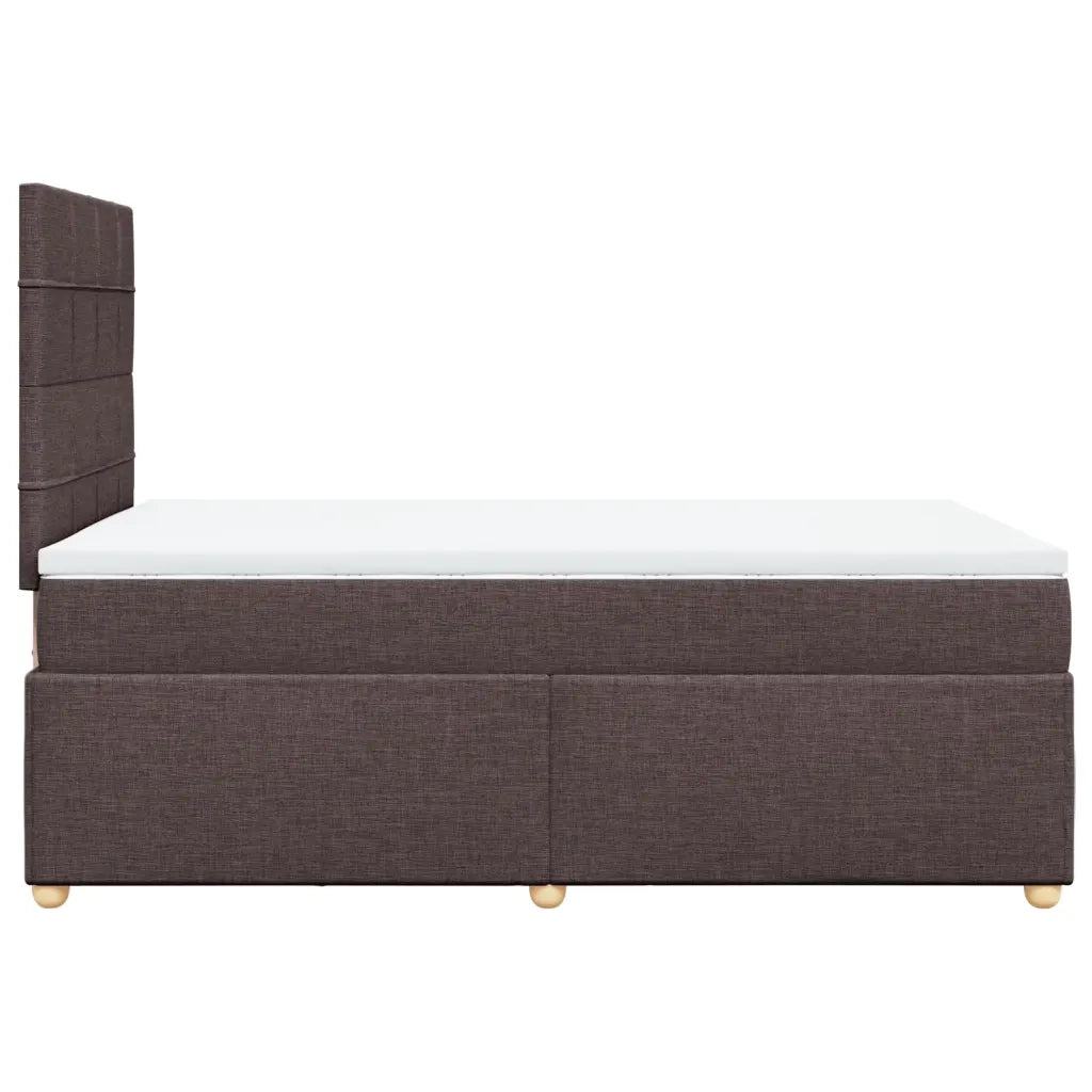 Giroletto a Molle con Materasso Marrone Scuro 120x200cm Tessuto