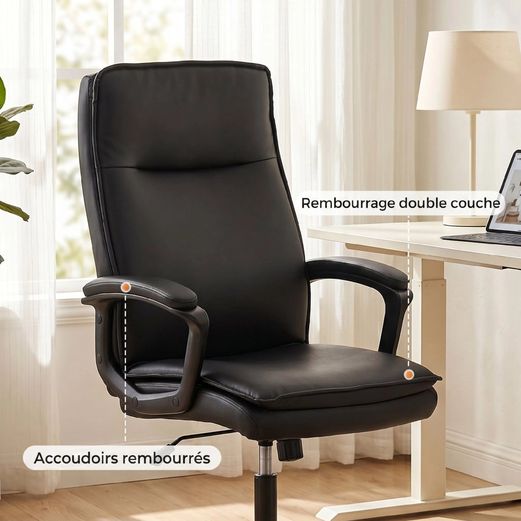 Poltrona da ufficio ergonomica ¨C Xylo ¨C Pelle scamosciata, nera, regolabile