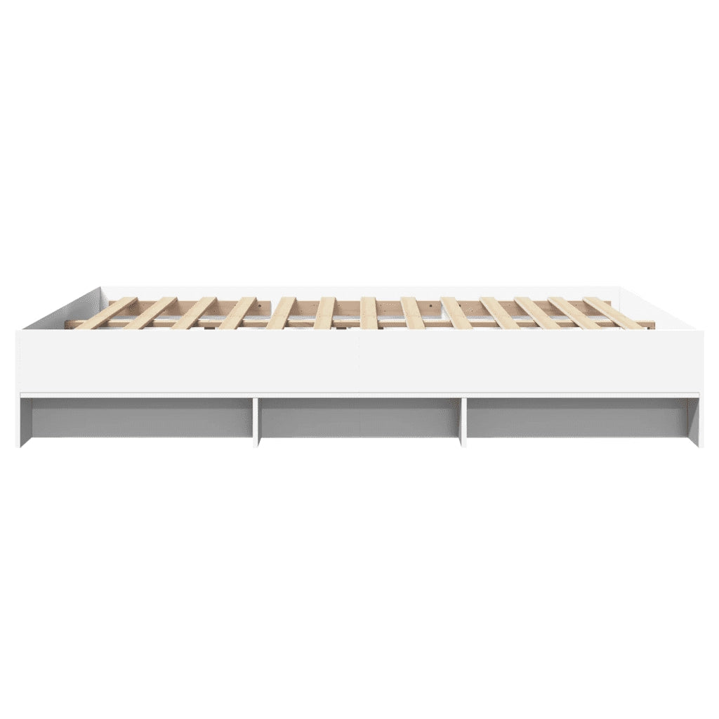 Letto matrimoniale | Letto per adulti | Giroletto senza Materasso Bianco 160x200cm in Legno Multistrato