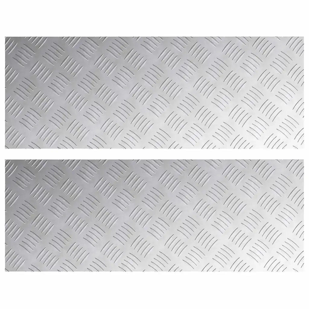 Gradini per Scale 2 pz | Tappetini per scale autoadesivi Argento 80 x 30 cm Alluminio