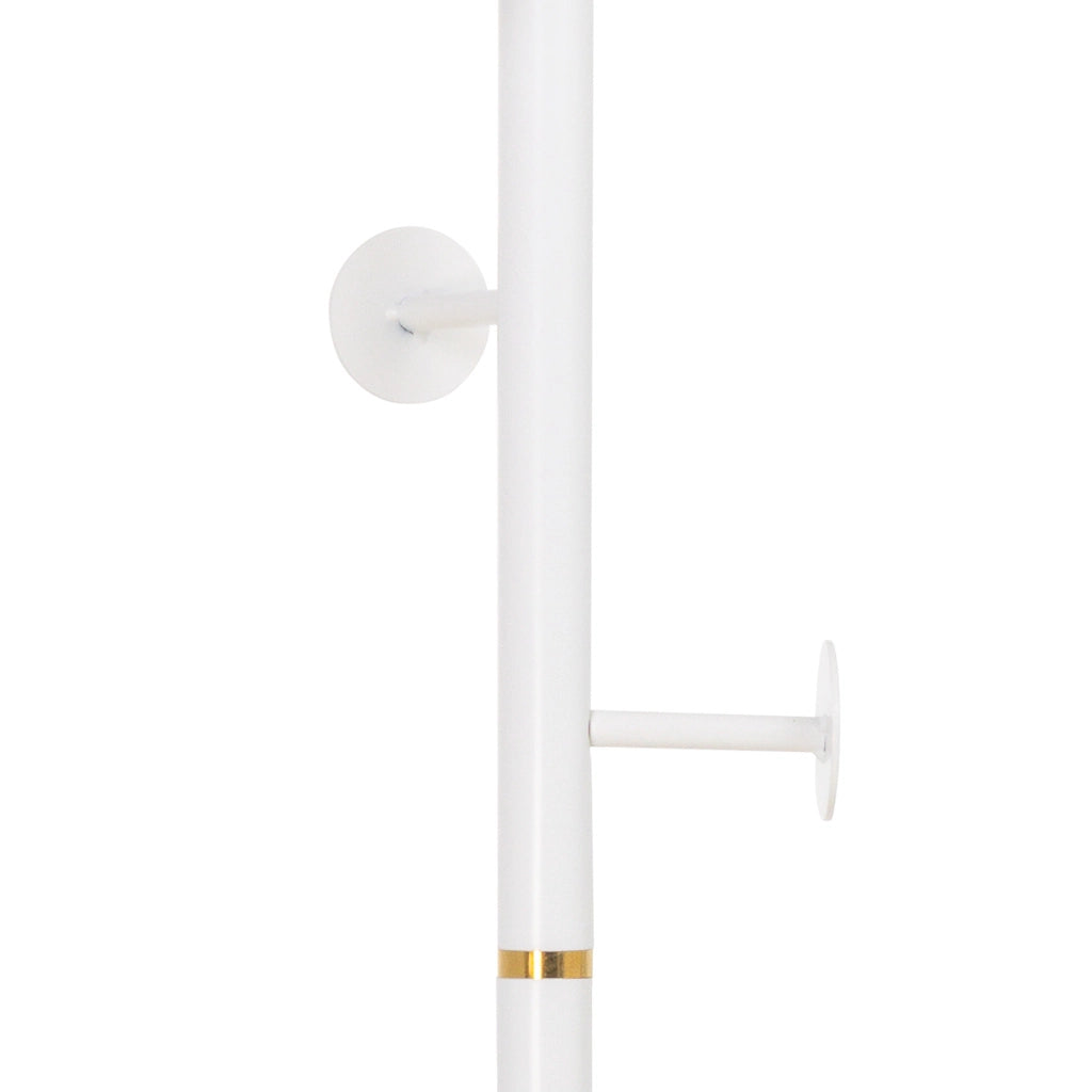 Perchero de metal blanco con 5 ganchos D36x178h cm