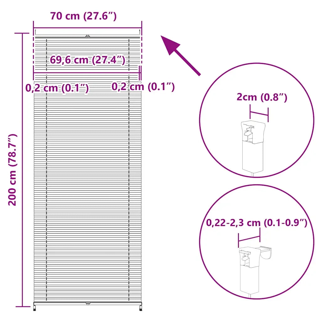 Tenda plissè 70x200cm Crema 240632
