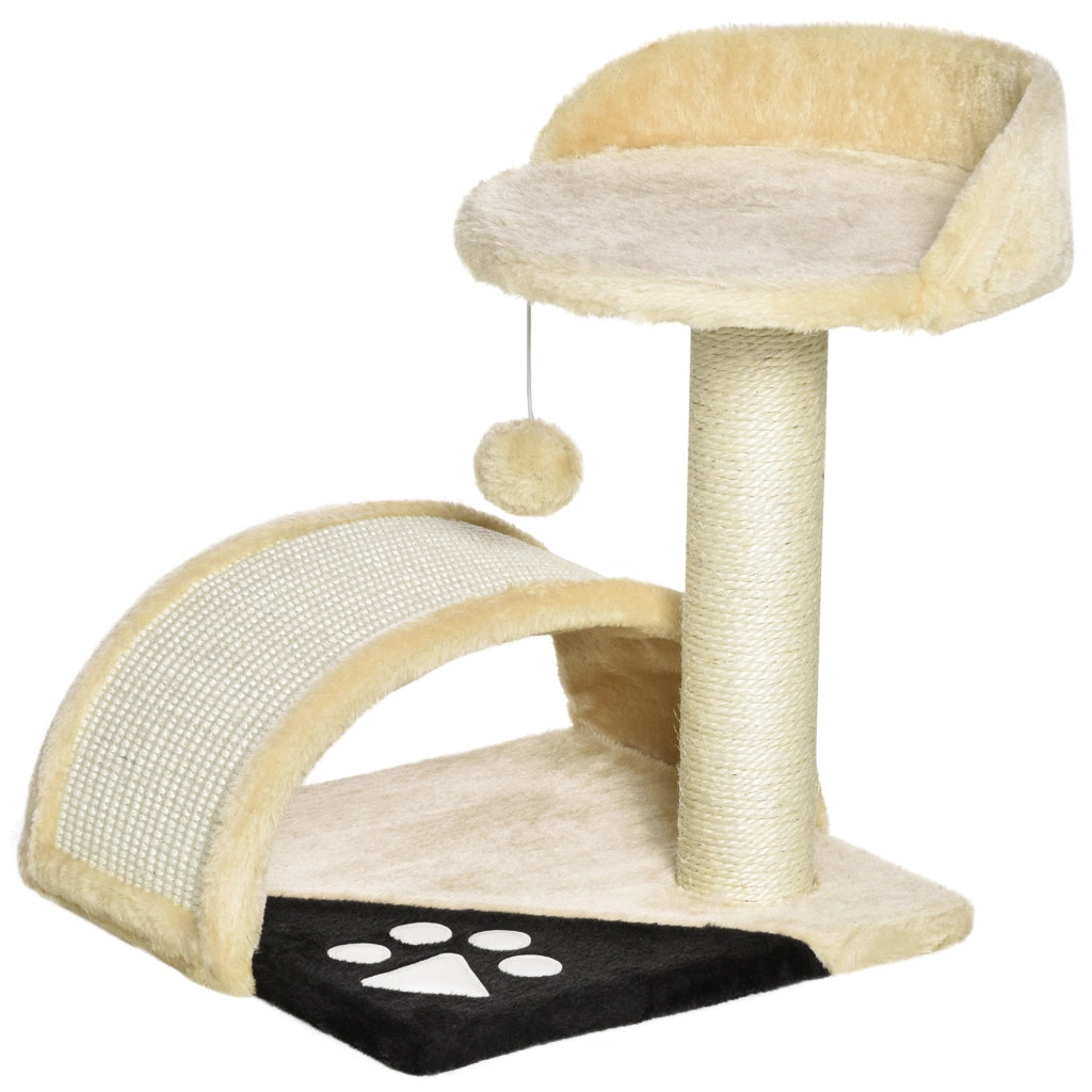 Albero tiragraffi per gatti con palla e piattaforma ¨C zephmum ¨C 46x46x46 beige