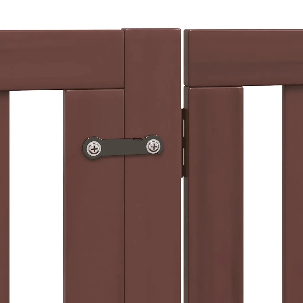 Cancello Cani Porta Pieghevole Marrone 8 Pannelli 640cm Pioppo CFW5607014