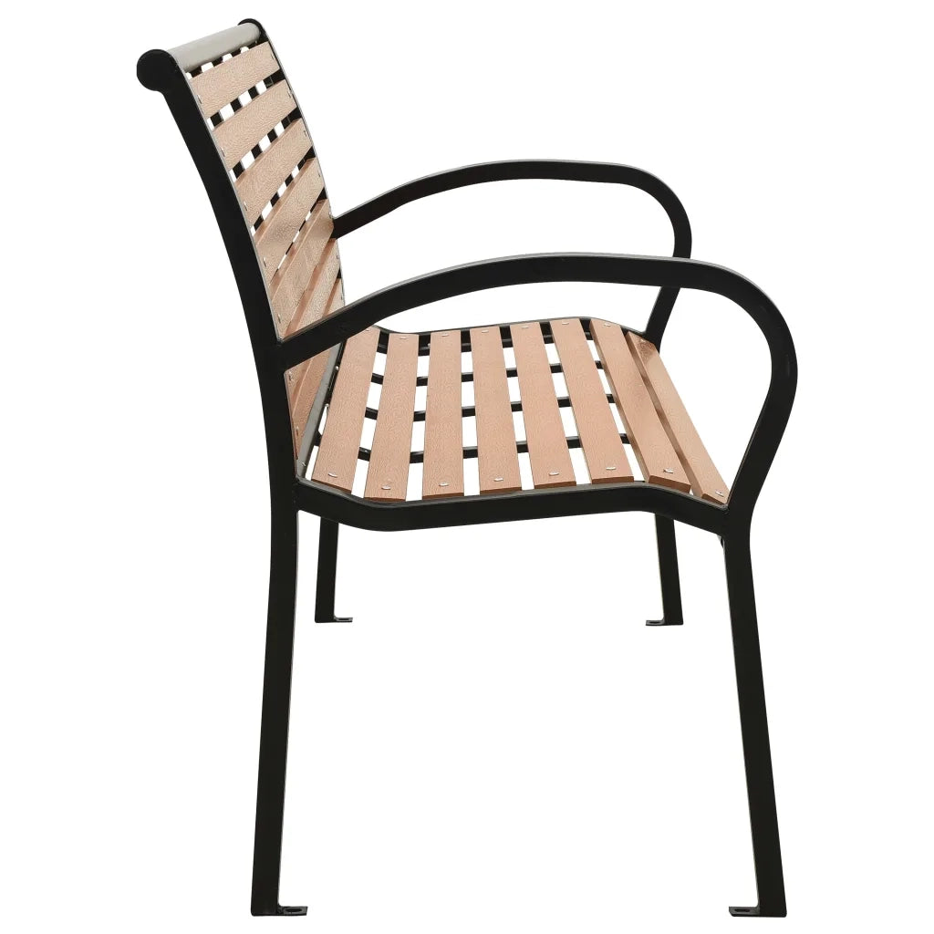 Panca da Giardino Nera e Marrone 116 cm Acciaio e WPC 319579
